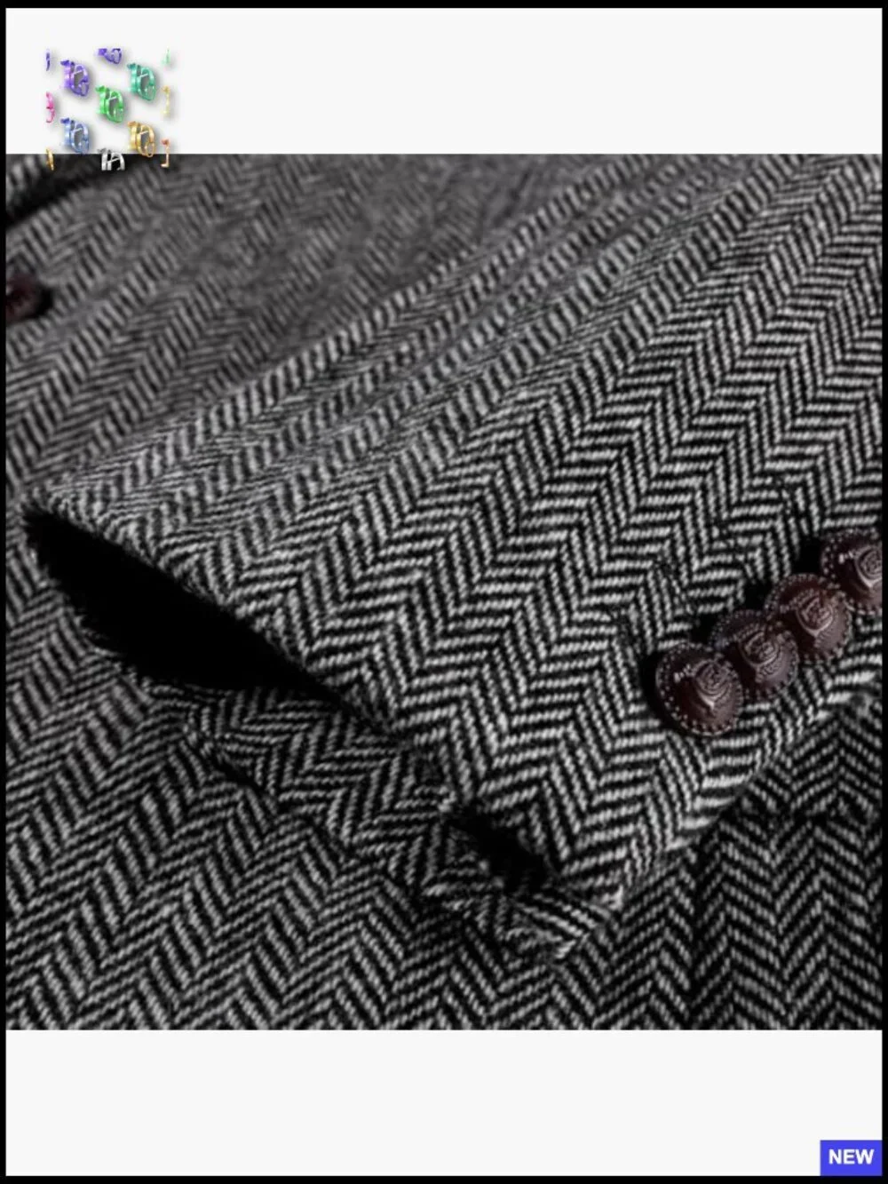 Vintage Wool Blend Herringbone Tweed Sport Coat Classic Fit Two Button Blazer